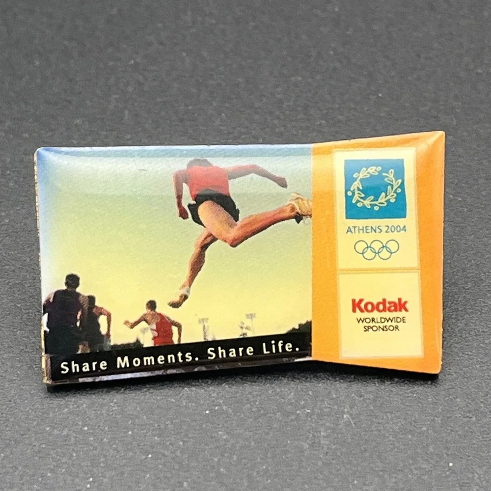 2004 Athens‎ Summer Olympics Kodak Cameras Running Lapel Hat Pin